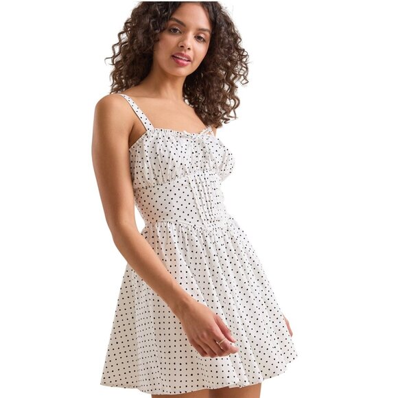 Altard State Paloma Polka Dot Mini Dress White Black Size XL Sleeveless NWOT $76 - Picture 1 of 10